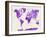 World Map in Watercolor Purple-paulrommer-Framed Art Print