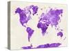 World Map in Watercolor Purple-paulrommer-Stretched Canvas