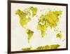 World Map in Watercolor Yellow-paulrommer-Framed Art Print