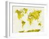 World Map in Watercolor Yellow-paulrommer-Framed Art Print