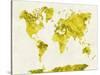 World Map in Watercolor Yellow-paulrommer-Stretched Canvas