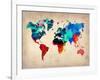 World Map in Watercolor-null-Framed Art Print