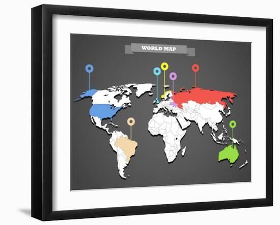 World Map Infographic-tovovan-Framed Art Print