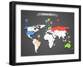 World Map Infographic-tovovan-Framed Art Print