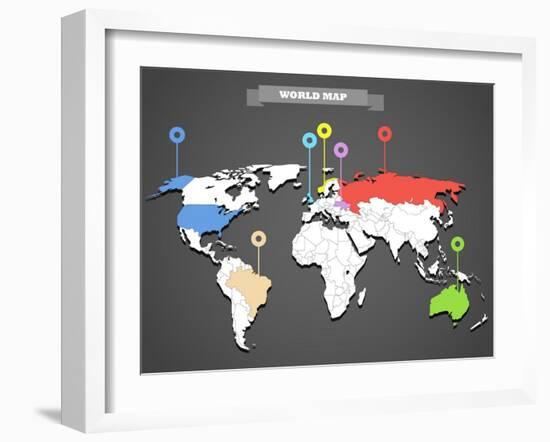 World Map Infographic-tovovan-Framed Art Print