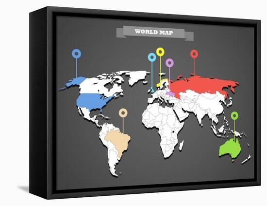 World Map Infographic-tovovan-Framed Stretched Canvas