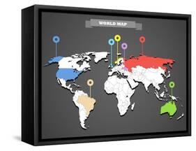 World Map Infographic-tovovan-Framed Stretched Canvas