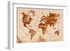 World Map Map Retro-anna42f-Framed Art Print