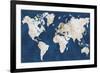 World Map NavyGold-Alicia Vidal-Framed Art Print