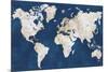 World Map NavyGold-Alicia Vidal-Mounted Art Print