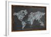 World Map Networking Blue Chalk-NatanaelGinting-Framed Art Print