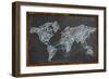 World Map Networking Blue Chalk-NatanaelGinting-Framed Premium Giclee Print