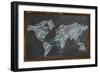 World Map Networking Blue Chalk-NatanaelGinting-Framed Premium Giclee Print