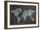 World Map Networking Blue Chalk-NatanaelGinting-Framed Art Print