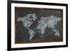 World Map Networking Blue Chalk-NatanaelGinting-Framed Art Print