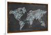 World Map Networking Blue Chalk-NatanaelGinting-Framed Premium Giclee Print