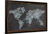 World Map Networking Blue Chalk-NatanaelGinting-Framed Premium Giclee Print