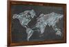 World Map Networking Blue Chalk-NatanaelGinting-Framed Art Print