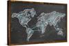 World Map Networking Blue Chalk-NatanaelGinting-Stretched Canvas