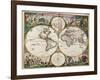World Map (Nova Orbis Tabula) from 'Nicolass Visscher Atlas Minor' C.1719-Frederick de Wit-Framed Giclee Print