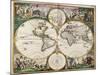 World Map (Nova Orbis Tabula) from 'Nicolass Visscher Atlas Minor' C.1719-Frederick de Wit-Mounted Giclee Print