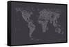 World Map of Cities-Michael Tompsett-Framed Stretched Canvas