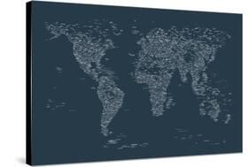 World Map of Cities-Michael Tompsett-Stretched Canvas