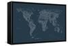 World Map of Cities-Michael Tompsett-Framed Stretched Canvas