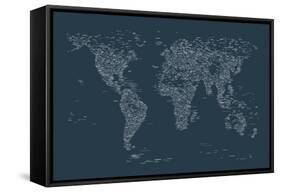 World Map of Cities-Michael Tompsett-Framed Stretched Canvas