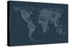 World Map of Cities-Michael Tompsett-Stretched Canvas