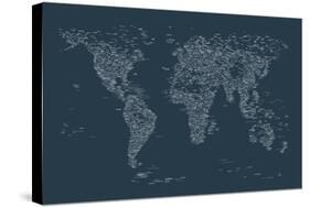 World Map of Cities-Michael Tompsett-Stretched Canvas