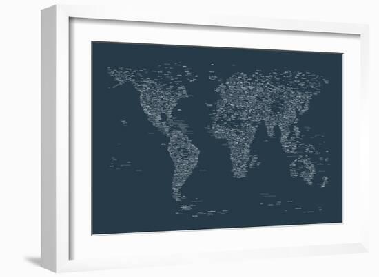 World Map of Cities-Michael Tompsett-Framed Art Print