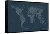 World Map of Cities-Michael Tompsett-Framed Stretched Canvas