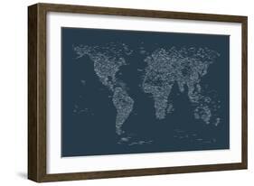 World Map of Cities-Michael Tompsett-Framed Premium Giclee Print