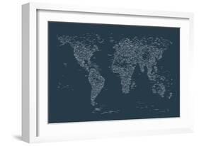 World Map of Cities-Michael Tompsett-Framed Premium Giclee Print