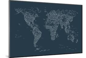 World Map of Cities-Michael Tompsett-Mounted Premium Giclee Print