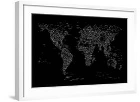 World Map of Cities-Michael Tompsett-Framed Art Print