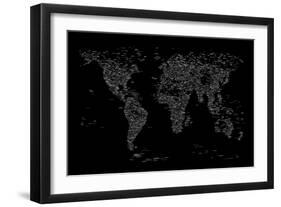 World Map of Cities-Michael Tompsett-Framed Art Print