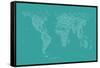 World Map of Cities-Michael Tompsett-Framed Stretched Canvas