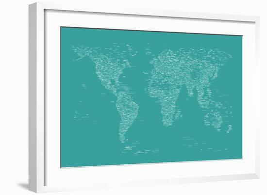 World Map of Cities-Michael Tompsett-Framed Art Print