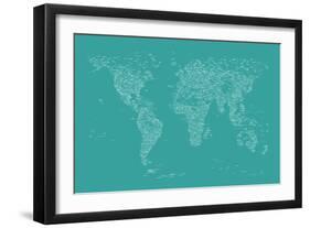 World Map of Cities-Michael Tompsett-Framed Art Print