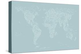 World Map of Cities-Michael Tompsett-Stretched Canvas