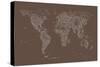 World Map of Cities-Michael Tompsett-Stretched Canvas