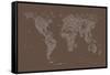 World Map of Cities-Michael Tompsett-Framed Stretched Canvas