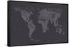 World Map of Cities-Michael Tompsett-Framed Stretched Canvas