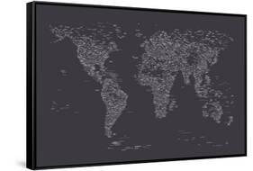 World Map of Cities-Michael Tompsett-Framed Stretched Canvas