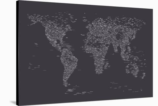 World Map of Cities-Michael Tompsett-Stretched Canvas