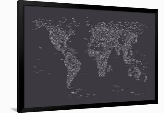 World Map of Cities-Michael Tompsett-Framed Art Print