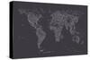 World Map of Cities-Michael Tompsett-Stretched Canvas