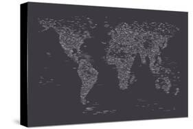 World Map of Cities-Michael Tompsett-Stretched Canvas